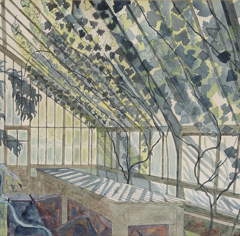 Work of the Week 52: Grapes and Peaches (Glass House with Vine) by Edward Bawden