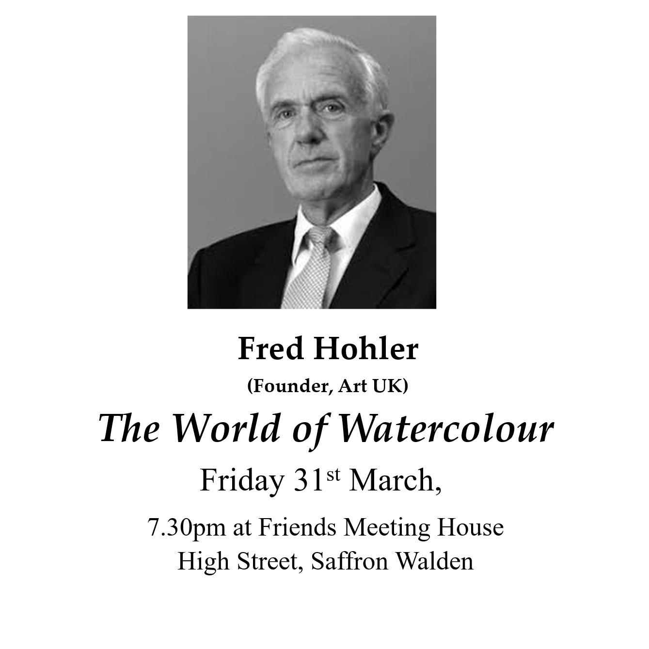 Fry Art Gallery Winter Lectures: Fred Hohler on ‘World of Watercolour’