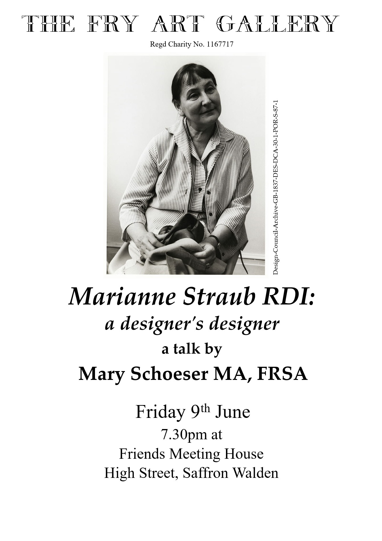 Fry Art Gallery Lectures: Mary Schoeser on Marianne Straub